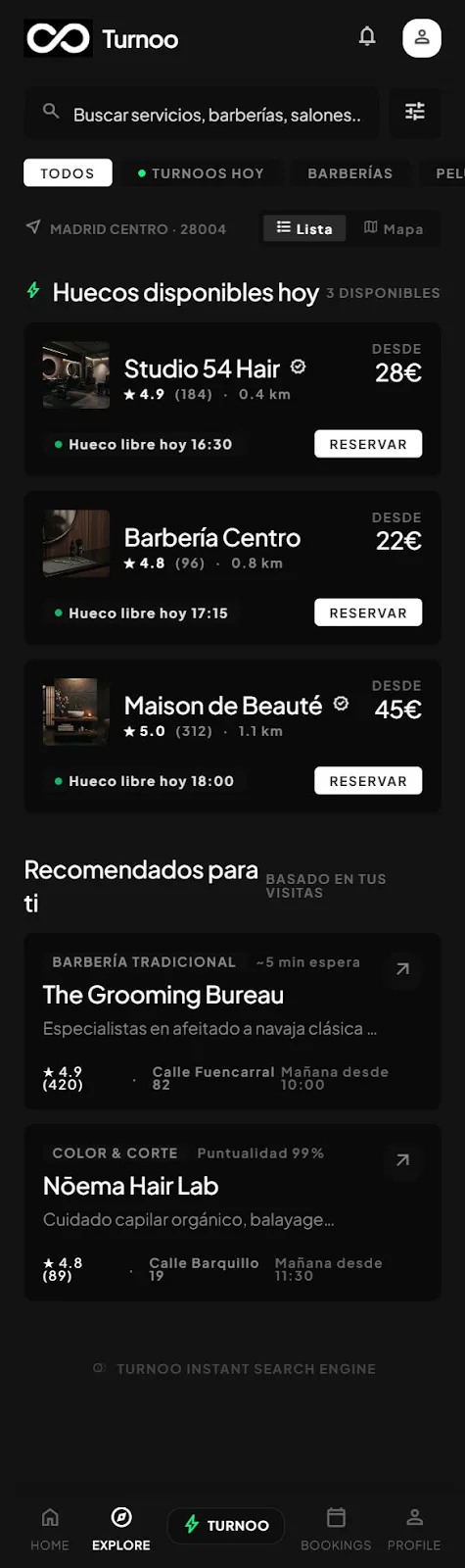 Explorar negocios en Turnoo